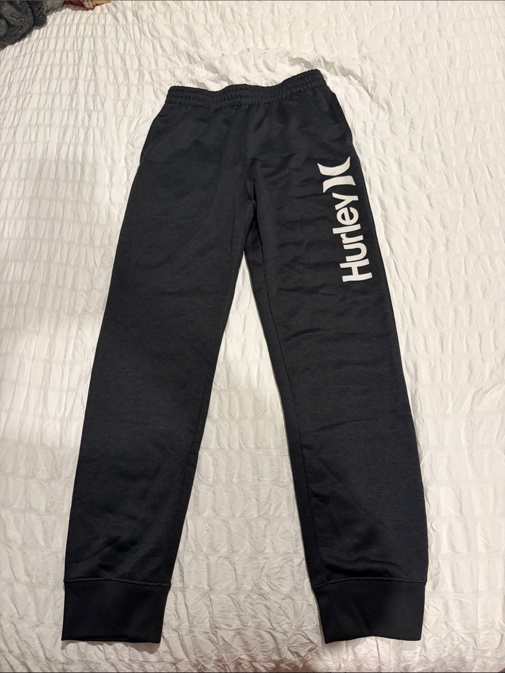 Hurley Black Sweatpants with White Side Logo